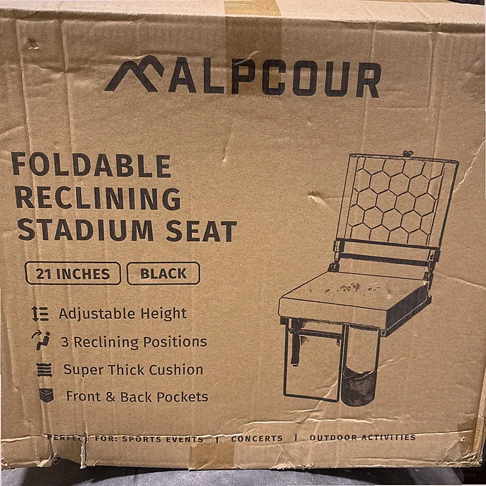 Extra Wide Folding Reclining Stadium Seat with Back Suppot for Bleachers, Ble...
