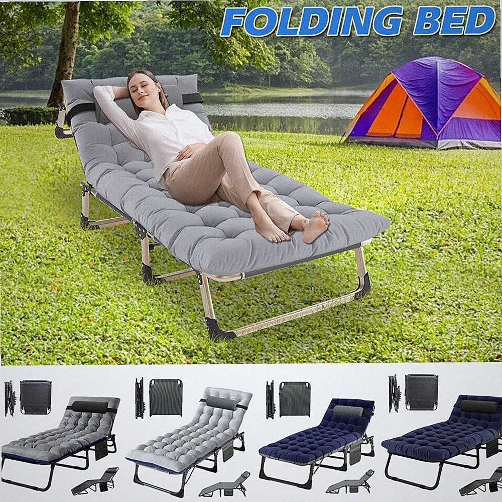 Outdoor Folding Chaise Lounge Chair for Beach Sunbathing Patio Pool Lawn Deck