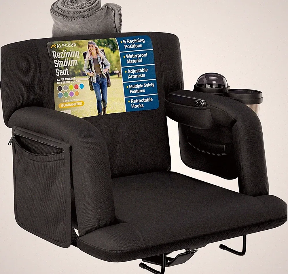 Reclining Stadium Seats for Bleachers with Back Support – Wide Bleacher Chair